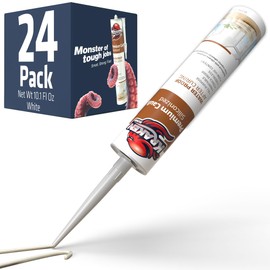 Kraken Bond Paintable Caulk White - (24x10.1 fl. oz.) Premium Acrylic Latex Sealant for Trim, Window and Door, Easy Clean, Paintable Sealant for All Porous Surfaces, Odorless - 24 Pack