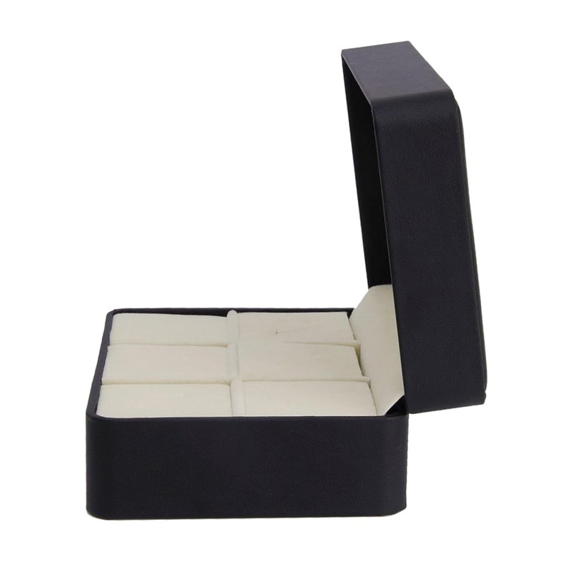 SHERCHPRY Black Cufflink Box Tie Bar Case Tie Clip Storage