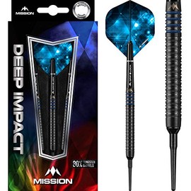 Deep Impact Soft Tip Tungsten Darts (21g, Blue)