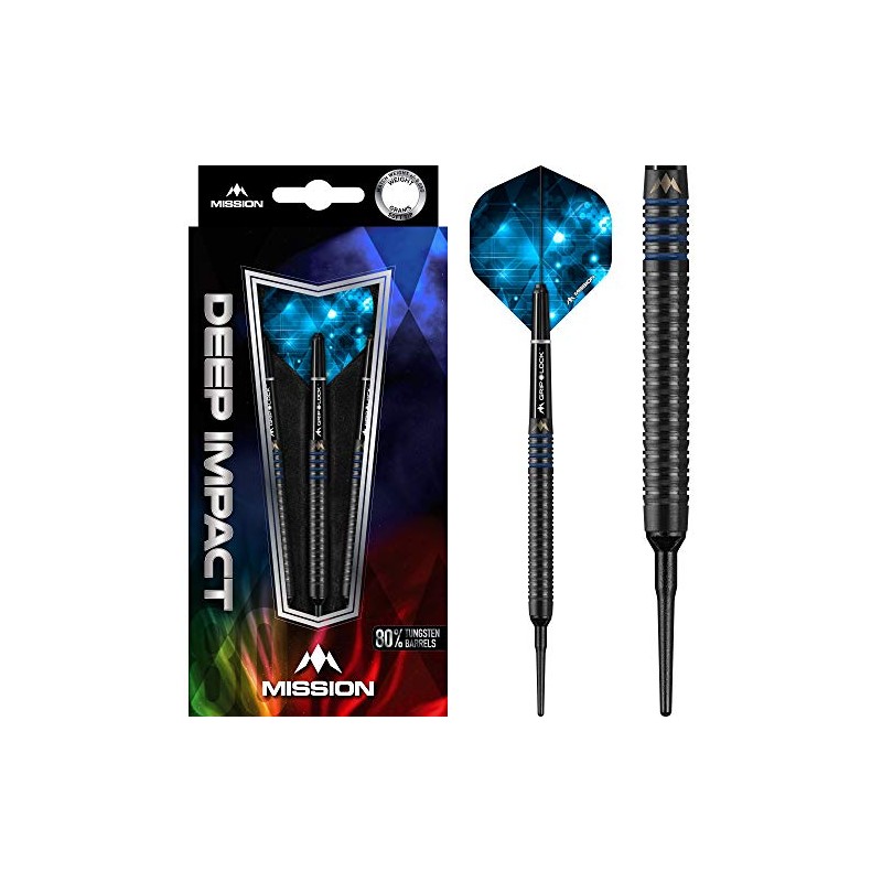 Deep Impact Soft Tip Tungsten Darts (21g, Blue)