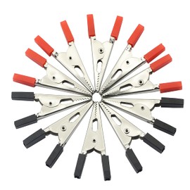 GELRHONR Metal Alligator Clips with Plastic Hands, for Electrical Testing Work in the Laboratory and Cable Line Clip, Pack of 10