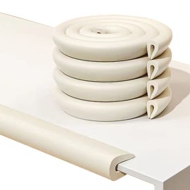 4M U Shape Edge Protectors for Glass Coffee Table,Foam Baby Proofing Safety Bumper Guard Strip,Corner Protectors for Kids,Suitable for Furniture Fireplace Desk Worktop (Milky White)