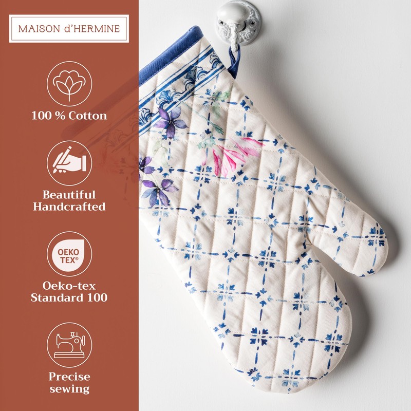 Maison d' Hermine Fa¥ence 100% Cotton Oven Mitt, 7.5-Inch by