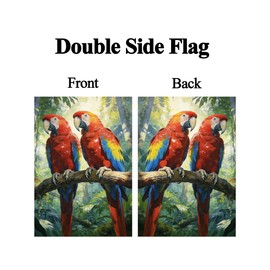 Pickako Two Macaws are Sitting on a Branch Spring Summer Garden Flag 28 x 40 Inch, Double Sided Outdoor Decorative Welcome Yard Flags for Home House Lawn Patio