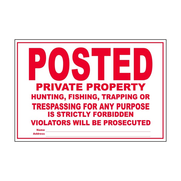 Posted Private Property No Trespassing Tyvek Sign | Heavy Duty