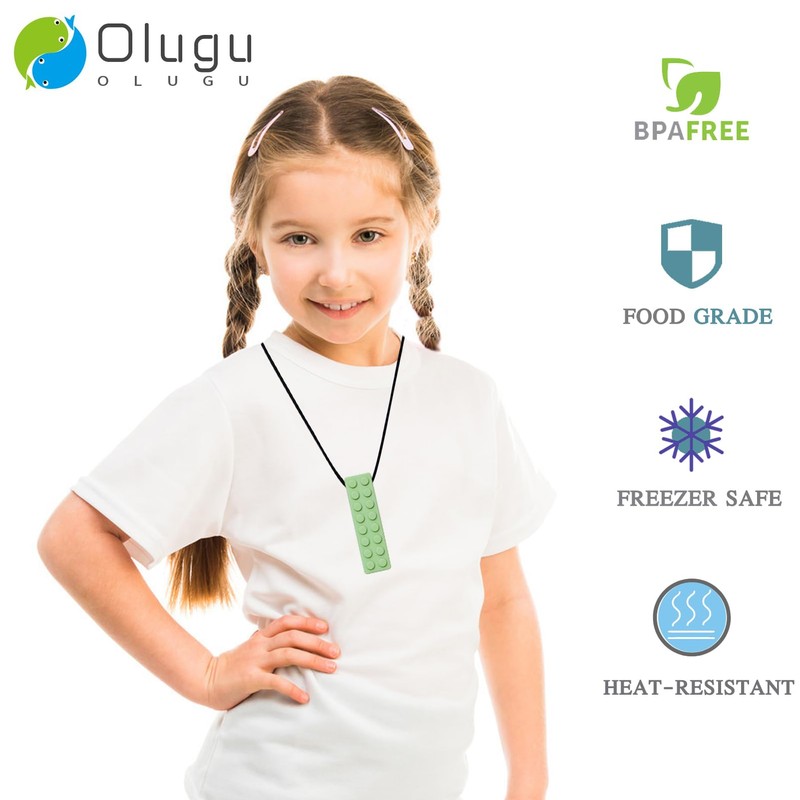 Chewing Necklace for Kids Sensory, Blocks Sensory Necklace for Chewing