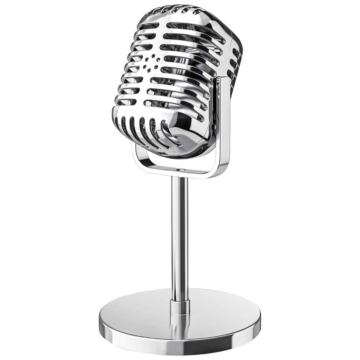 Facmogu Electroplated Silver Vintage Microphone Prop, Classic Retro ...