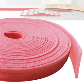 Hengrongshen Randdämmstreifen,50mm x 5mm x 20m Randdämmstreifen Selbstklebend, Randdämmstreifen für Ausgleichsmasse Zur Abdichtung Zwischen Fußbodenheizungsplatten und Wänden(Rosa)