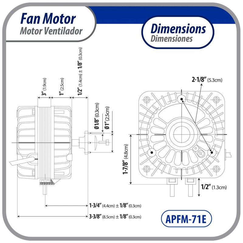 Appli Parts APFM-71E 7W Condenser and Evaporator Fan Motor 115V