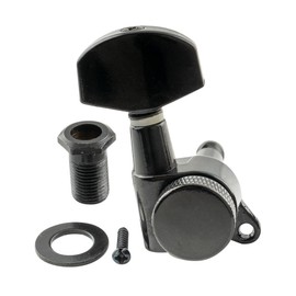 Musiclily Pro Single 15:1 Ratio Full Sealed Locking Machine Head Bass Side Tuner Tuning Peg Key with Big Hex Button 45 Degree Screw for Acoustic Electric Guitar, Black