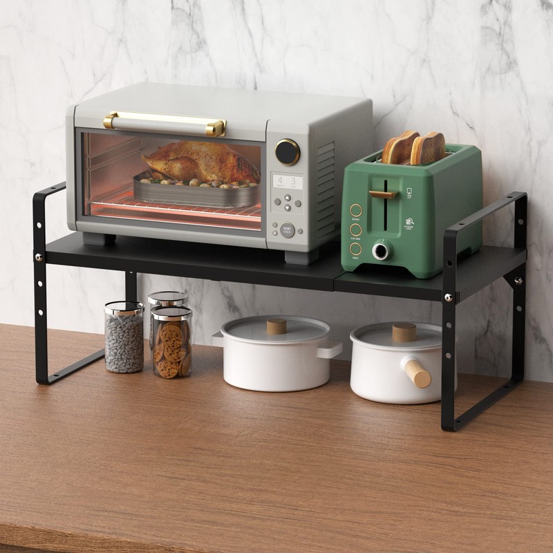 iPEGTOP Expandable Cabinet Storage Shelf Organizer Rack, Heavy Duty Steel
