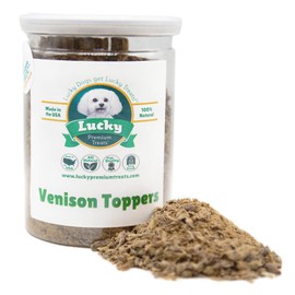 Lucky Premium Venison Sprinkles – Dog Food Toppers Made with Venison, Dog Food Seasoning to Add Flavor to Every Meal (6 oz)