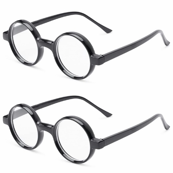 The Wizard, Nerd Style Round Reading Glasses +1.75 Black (2)