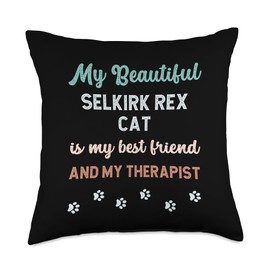 Selkirk Rex Cat Mom Dad Owner Lover Therapist And Friend Throw Pillow