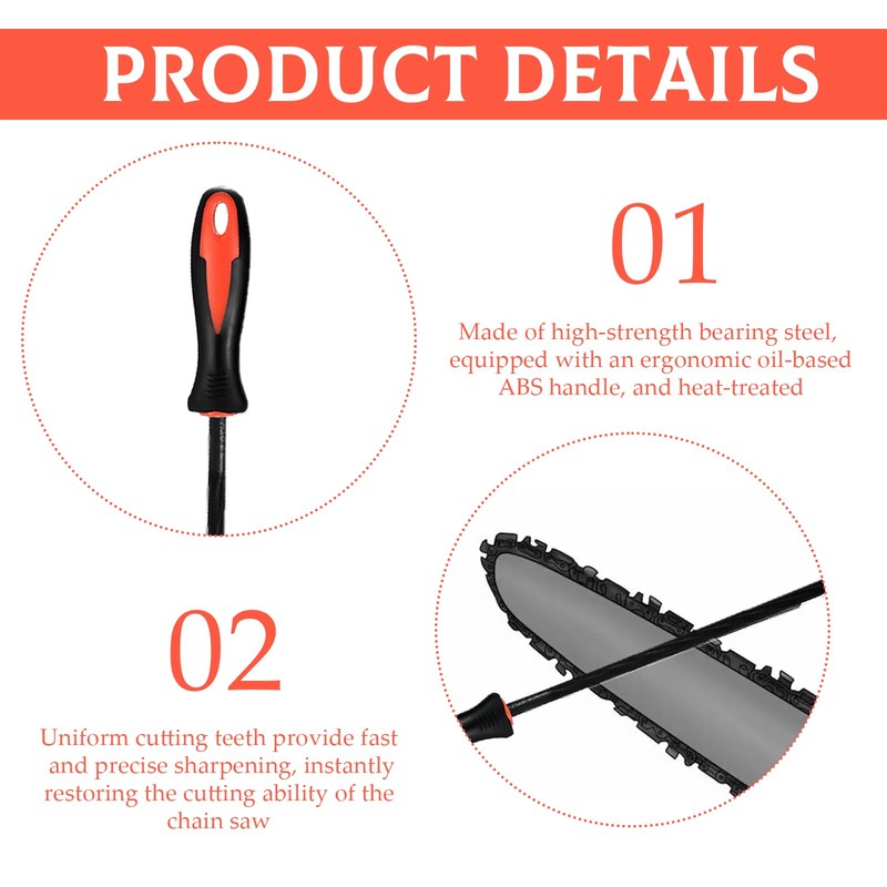 5 Pcs Chainsaw Files, Chainsaw Sharpener File, Professional Round Chain