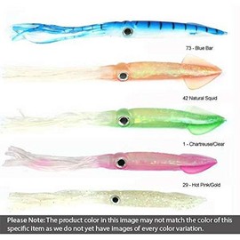 Tsunami 6" Holographic Squid Lures - Glow Fleck