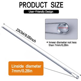 2Pcs Silver Drawstring Threader Toolr, Metal Spring Threader Drawstring Tool Stainless Steel DIY Rope Threader Clip Easy Sewing Drawstrings Replacement Tool for Hoodies, Pants