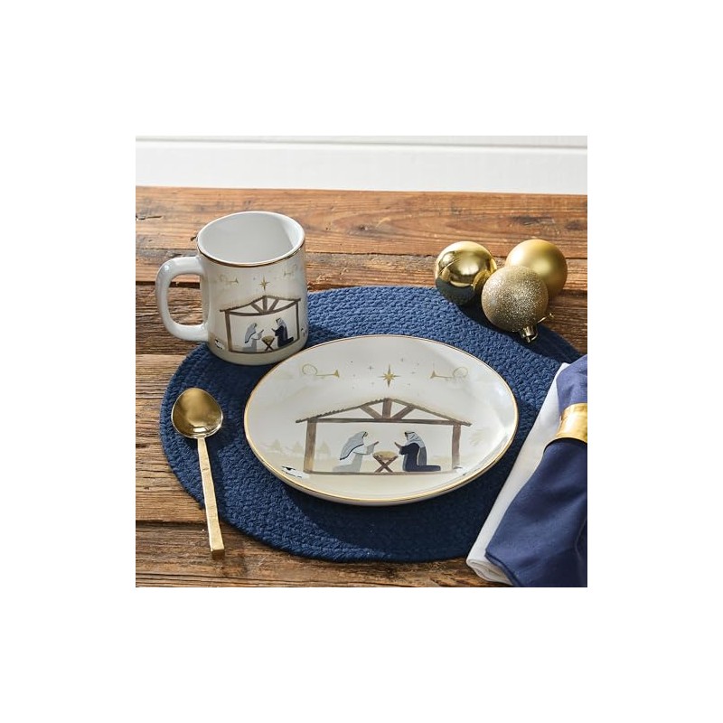 Split P Away In a Manger Salad Plate Set of