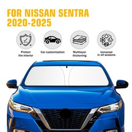 Windshield Sun Shade for Nissan Sentra 2020-2025 Foldable Sun Visor Protector for Sentra Accessories Sunshade Car Front Window Sunshades Blocks UV Rays