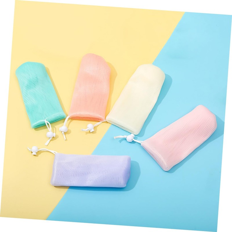 Baluue 5Pcs Exfoliating Soap Saver Bags Mesh Pouches for Foaming