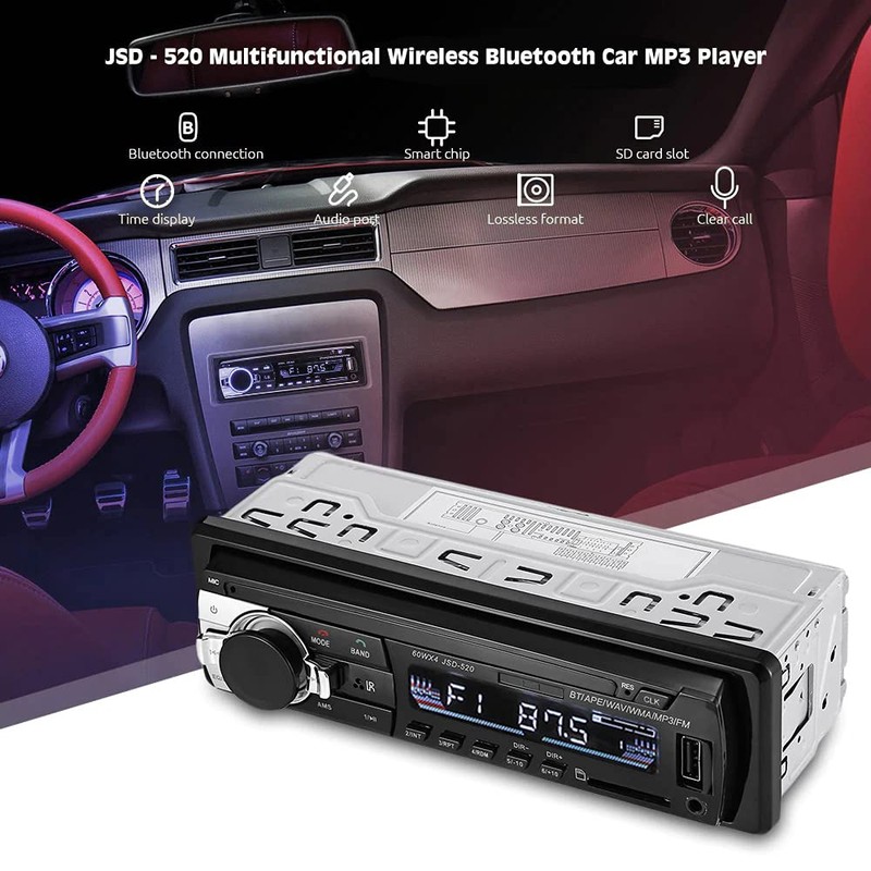 1 Din Car Radio Auto Audio Stereo Autoradio Bluetooth USB