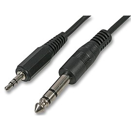 PRO SIGNAL PSG03421 3.5mm to 6.35mm (1/4") Stereo Jack Plug to Plug Lead, 250mm Black