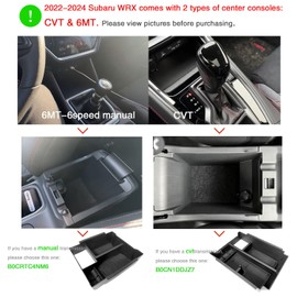 EUEKY 2024 WRX Center Console Organizer Tray Compatible for 2022 2023 2024 Subaru WRX CVT Center Console Armrest Storage Box for Subaru WRX Accessories 2022 2023 2024