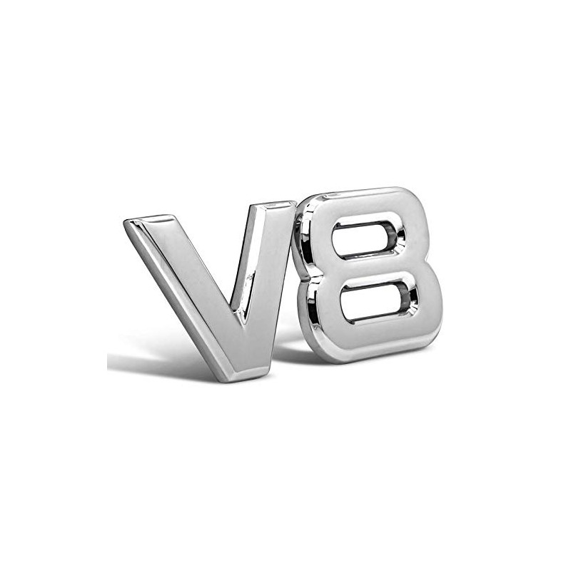 V8 Emblem Sign Chrome Lettering 3D Logo Car Sticker Tuning