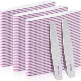 Minatee 150 limas de uñas de grano 100/180 a granel de doble cara de doble cara, limas de tampón reutilizables, profesionales lavables, herramientas d