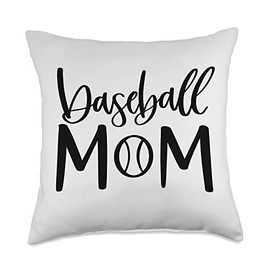 Sharper Essentials, LLC Baseball T-Ball Mom Throw Pillow, 18x18, Multicolor