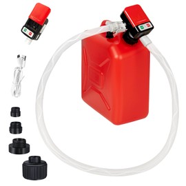 Automatic Portable Fuel Transfer Pump with Auto-Stop, 3.2 Gallon per minute, Extra Long Hose, Battery Powered and USB Type-c, 4 Can Adapters and Leak protection, Gas Pump for Oil, Diesel and Gasoline1