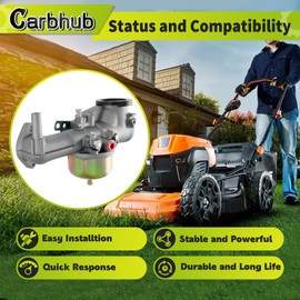 Carbhub 491590 193700 392152 Carburetor for 491590 390811 392152 Carb Fits 191700 192700 193700 Engine Series with Gasket Air oil filter Kit