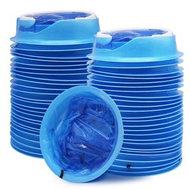 ATDAWN - Paquete de 50 bolsas de emisis, bolsas desechables para vómitos, bolsas de aviones y enfermedades de coche, bolsas para náuseas para viajes (azul)