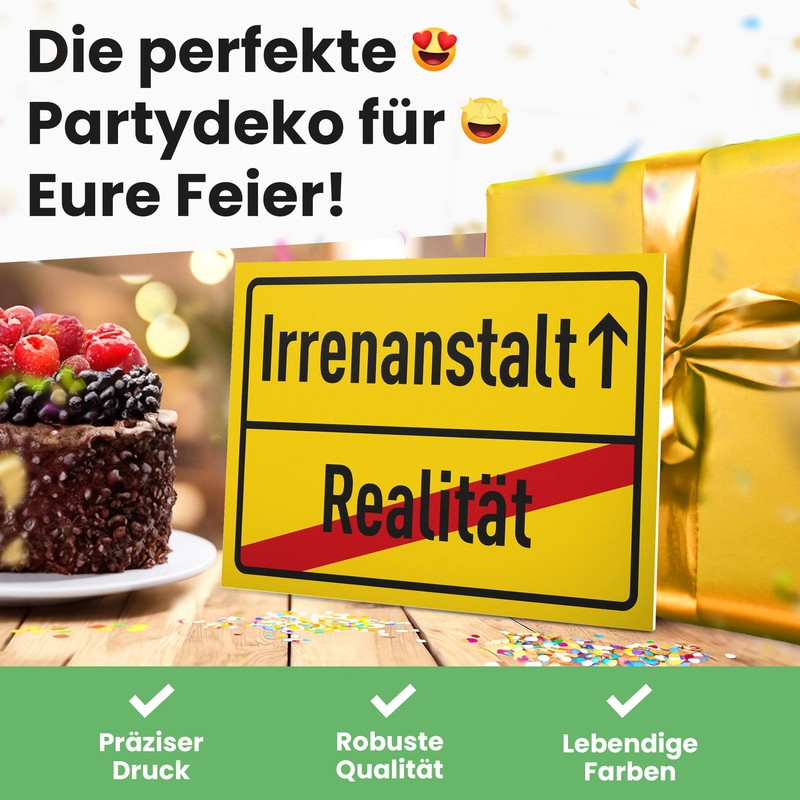 DankeDir! Irrenanstalt - Plastic Sign 30 x 20 cm -