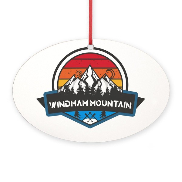 CafePress Windham Mountain Windham New York Oval Wood Ornament, 5.25"
