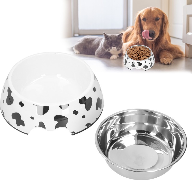 Dog Food and Water Bowl AntiSlip Base Stainless Steel Pet