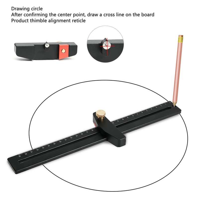 Woodworking Scriber Ruler Tool Aluminum Alloy for Marking Line Layout