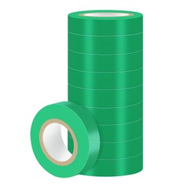Duccinp Green Electrical Tape, Flame Retardant Indoor Outdoor Waterproof High Temperature Resistance Electric Tape for Most Domestic, Commercial, and Industrial Environments, 0.7 in X 42 ft, 10 Rolls