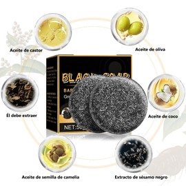 2 Piezas Jabón Cubierto de Negro, Cabello Gris Cubierto, Cabello Suave, Champú Para el Cuidado del Cabello, Champú Oscuro para el Cabello, Jabón Universal para Hombres y Mujeres