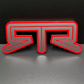 FMS Gear PAIR (2) RTR Fender Emblems Fits Ford MUSTANG Badge Nameplate Drift Decal - Red