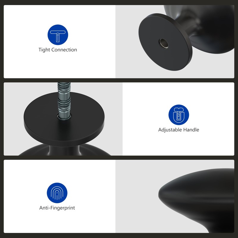 LONTAN 5 Pack Black Drawer Knobs Black Door Knobs Black