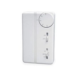 Peco TB155-046 3 Speed Fan Coil Programmable Thermostat with Wire Leads, On-Off, Line Voltage, White