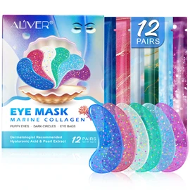Eye Pads Marine Collagen 24 Pieces, Eye Pads with Hyaluronic Acid for Eye Pads Against Eye Bags, Remove Dark Circles, Eye Pads Against Wrinkles