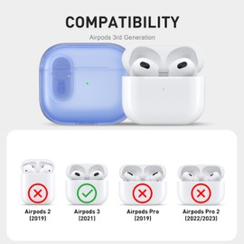 Valkit Compatible Airpods 3rd Generation Case Clear with Cleaner Kit & Lock, Soft TPU Airpods 3 Transparent Case 2021 with Keychain Shockproof Protective Cover Case for Airpods 3rd Gen Charging Case