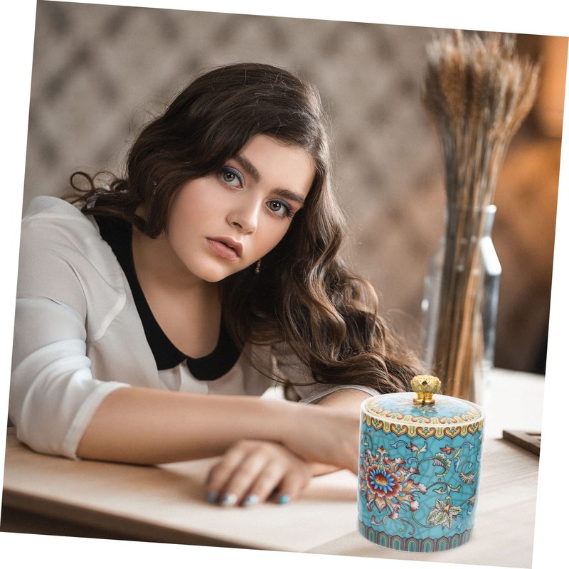 Mikinona Matcha Container Chinese Tea Ceramic Tea Storage Sealing Lid