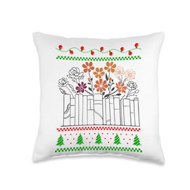 Books Reading and Flowers Gardening Design Co. Books Reading and Flowers Gardening Lover Design Throw Pillow, 16x16, Multicolor