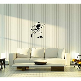 Wall Decal Sports Competitions Athletics Discus Throwing Vinyl Sticker Unique Gift Large Decor (ed773) Black