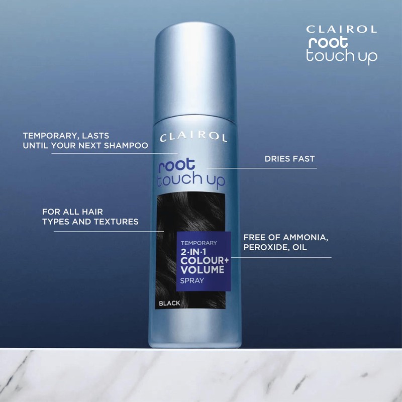 Clairol Root Touch-Up Color + Volume 2-in-1 Temporary Spray, Light