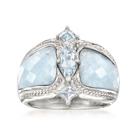 Ross-Simons 5.85 ct. t.w. Aquamarine Ring in Sterling Silver. Size 6