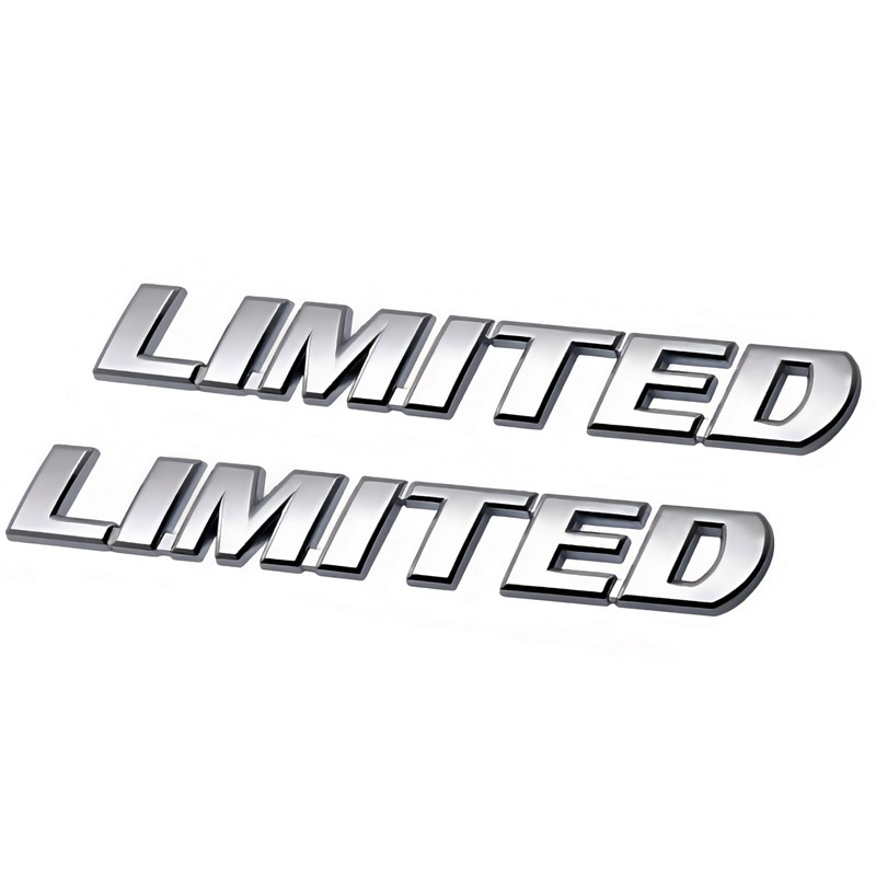 2pcs Limited Metal Emblem Badge Letter Plate Side Rear Trunk